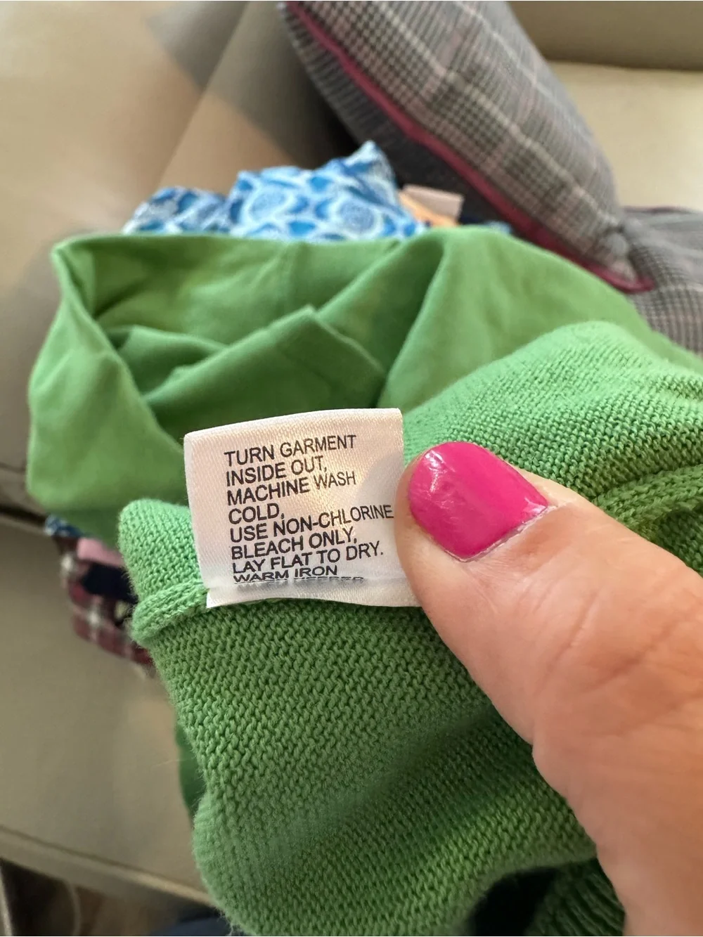 Paul Fredrick Cotton Mock Neck Sweater Green Large